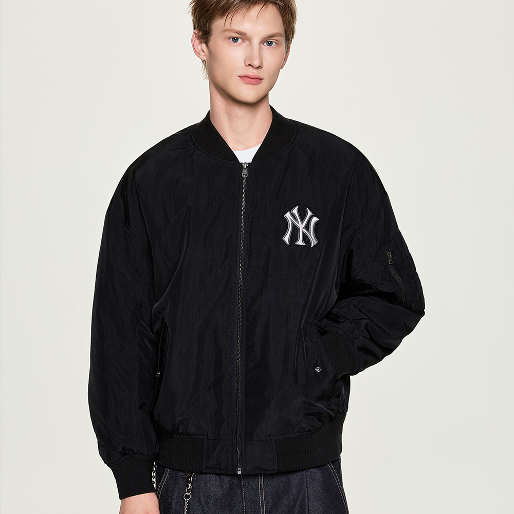MLB 棒球外套 尼龍外套 夾克 紐約洋基隊 (3AJPB0254-50BKS)