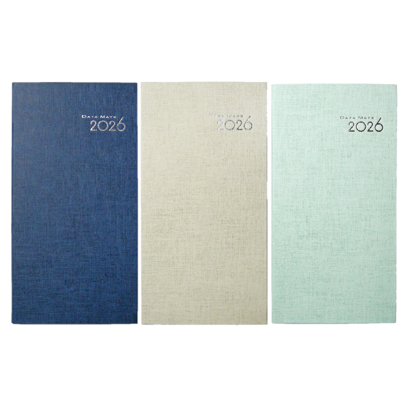 DATAMATE 2026年 和風畫布 精裝本 48K DM-48148-藍色/亞麻色/湖水綠