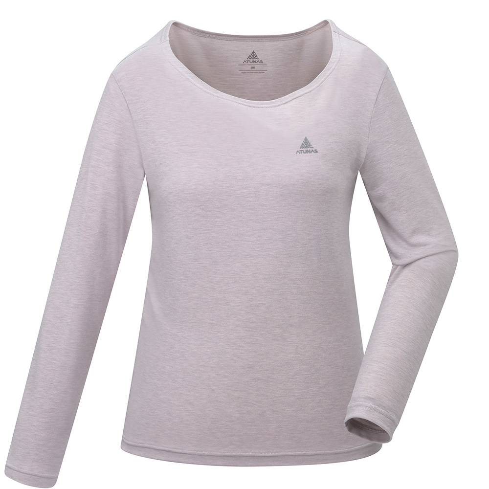 女款石墨烯抑菌蓄熱圓領內著衣(A1UCGZ05W粉膚/保暖內著/石墨烯內著/登山健行/日常保暖)