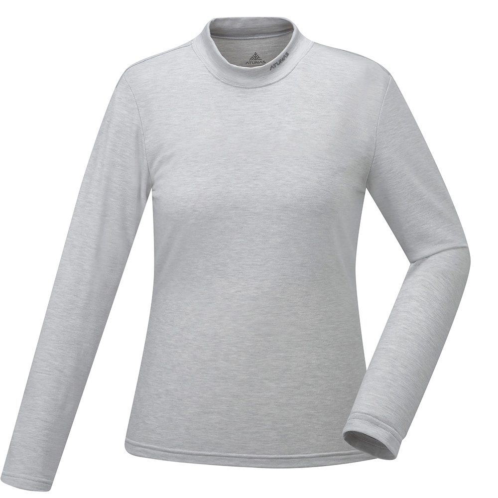 女款石墨烯抑菌蓄熱立領內著衣(A1UCGZ07W淺灰/保暖內著/石墨烯內著/登山健行/日常保暖)