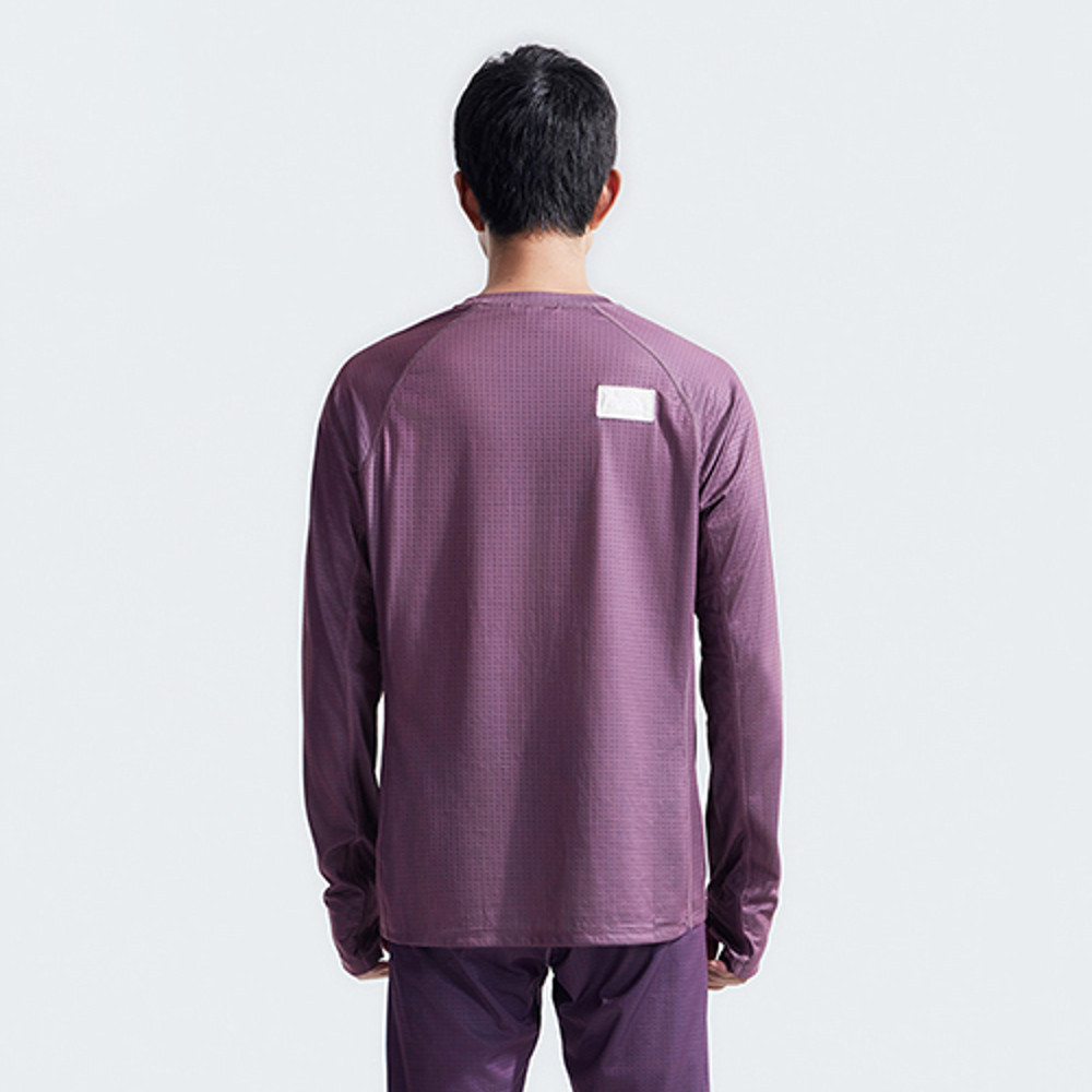 The North Face北面男款紫色FLASHDRY速乾長袖T恤｜87VE1NI