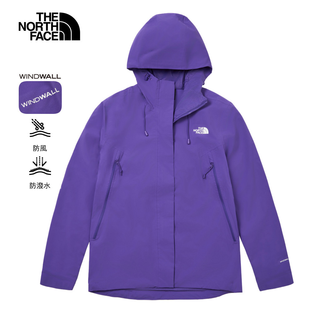 【10/25 12點週末限定】The North Face北面女款紫色DWR防潑水輕量風衣｜89Y