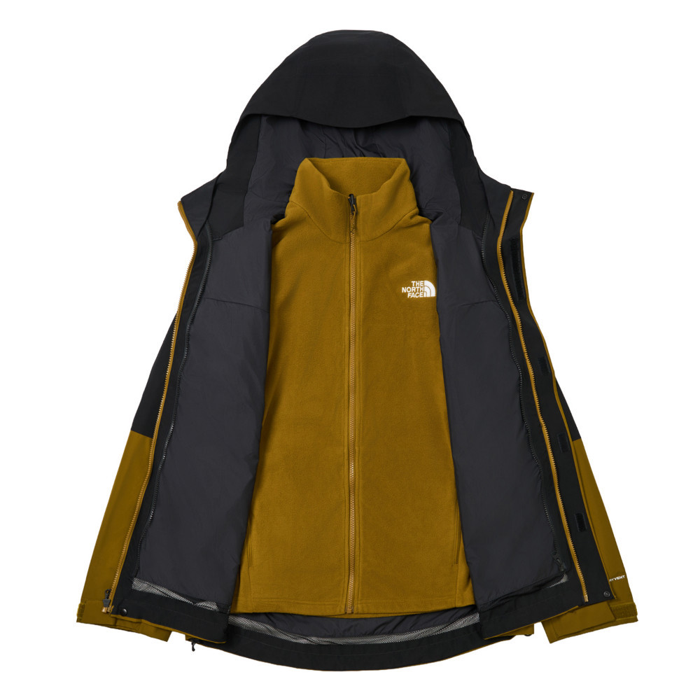 The North Face北面男款綠色DRYVENT防水抓絨內裡三合一外套｜89ZP5HO