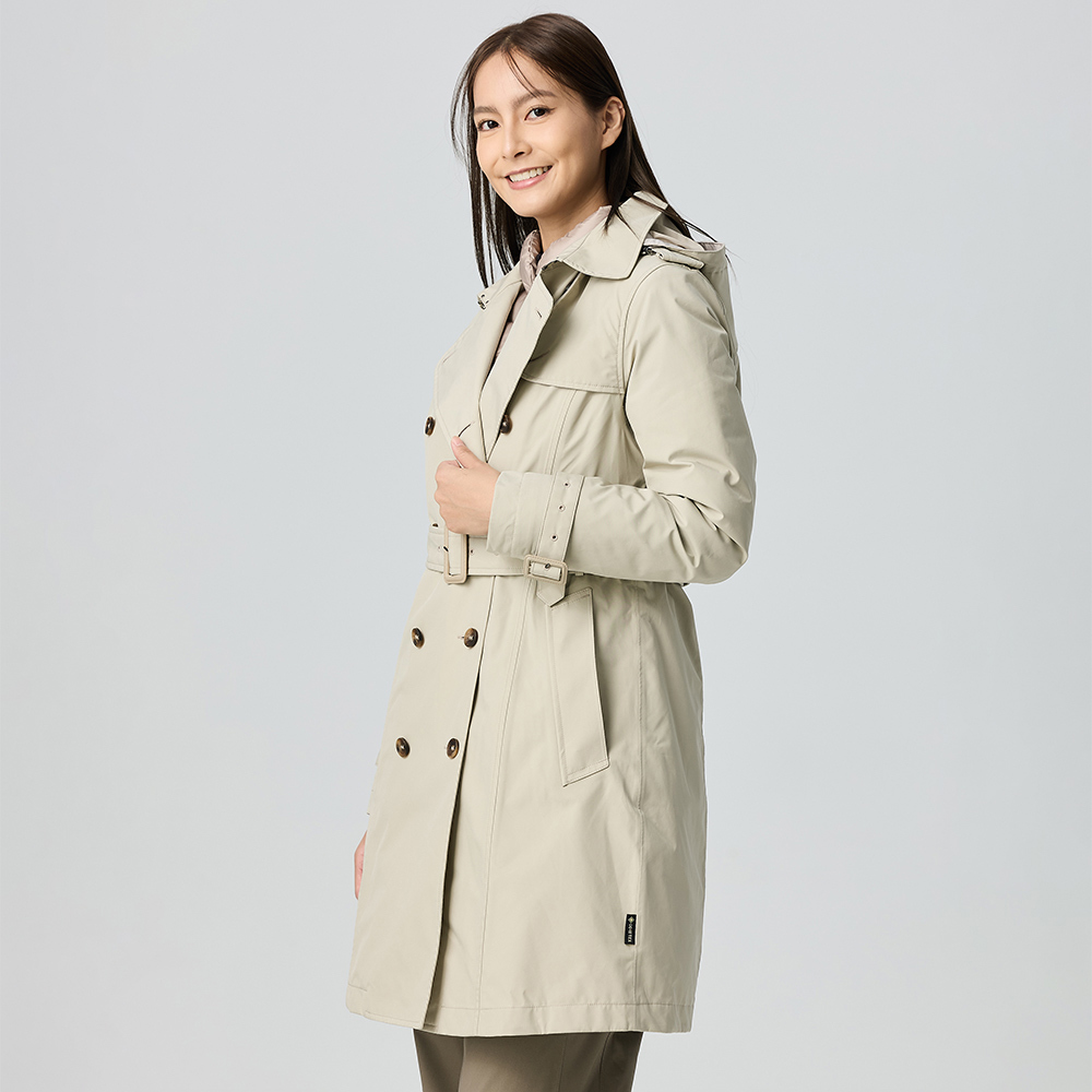 女款GORE-TEX+保暖羽絨二件式外套(A1GT2508W卡其/防水/防風/透氣/旅遊/都會休閒)