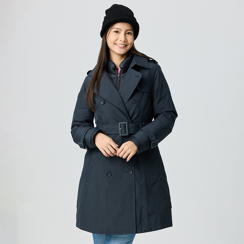 女款GORE-TEX+保暖羽絨二件式外套(A1GT2508W藍黑/防水/防風/透氣/旅遊/都會休閒)