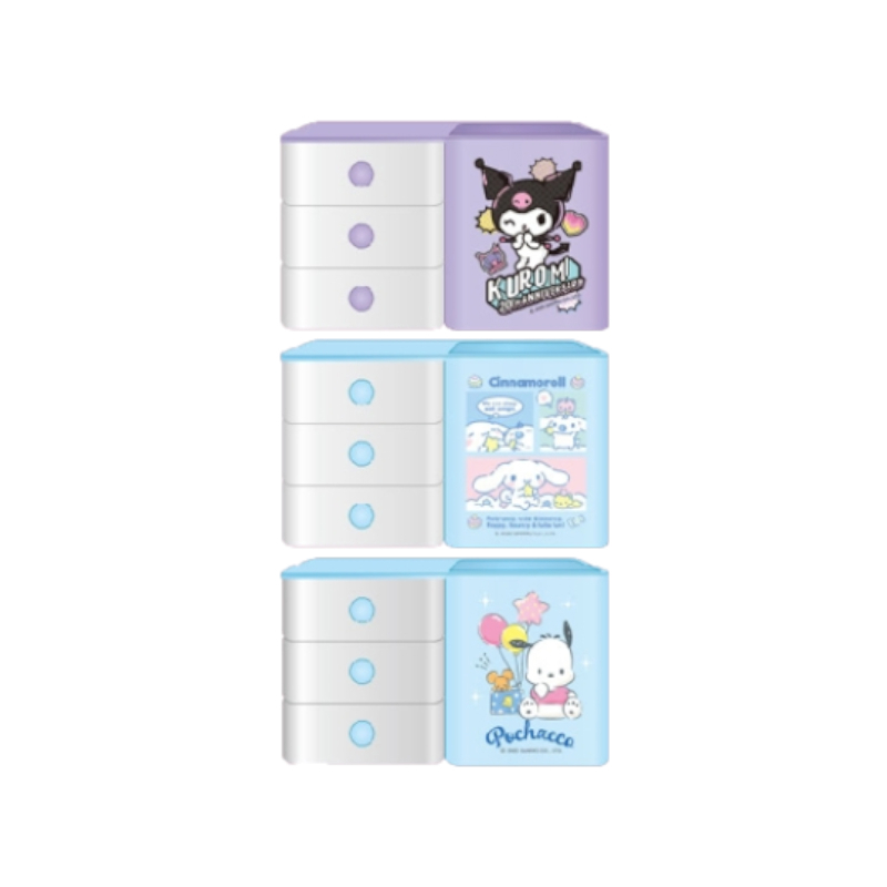 三麗鷗 迷你三層櫃置物盒-酷洛米/大耳狗/帕恰狗