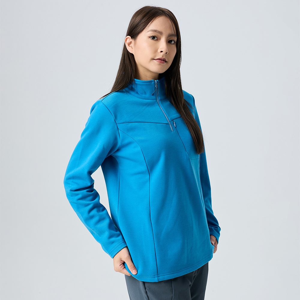女款POLARTEC THERMAL Pro 保暖拉鍊衫/透氣保暖(A1PS2523W蔚藍/中層衣/刷毛保暖/專業登山)