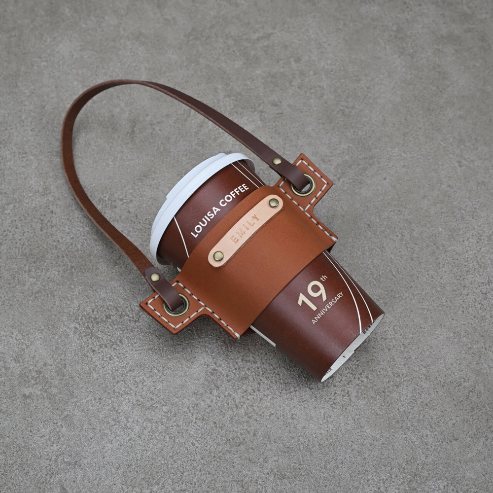 真皮飲料杯套袋＿多色