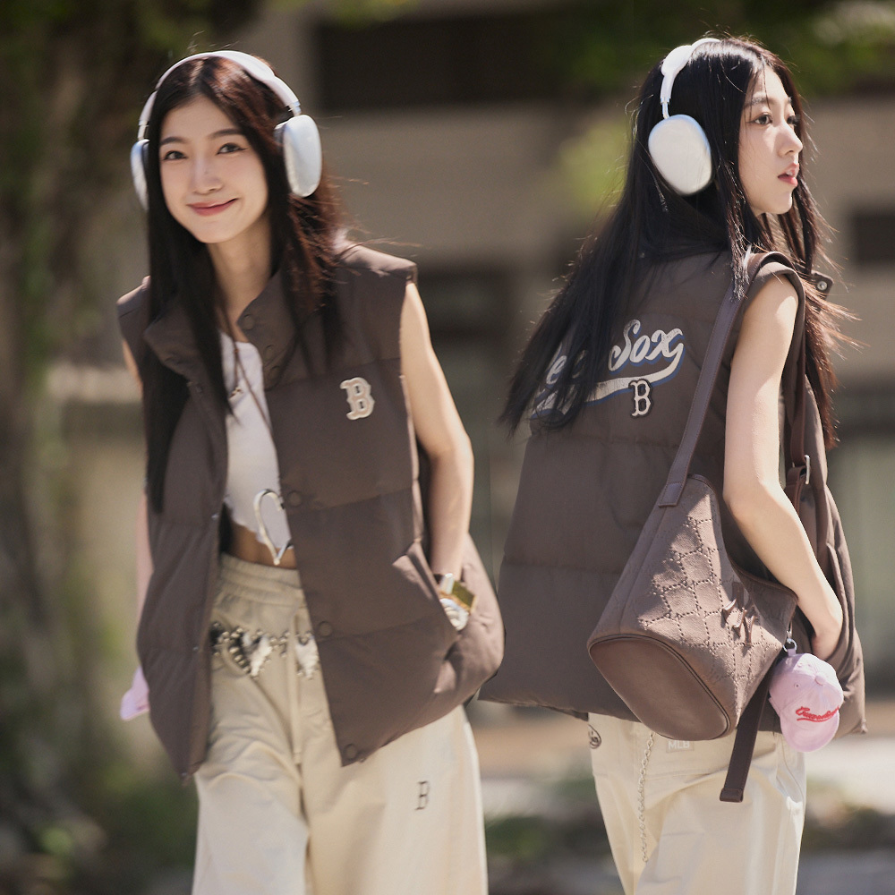 MLB 背後大Logo羽絨背心  Varsity系列 波士頓紅襪隊 (3ADVV0156-43BRS)