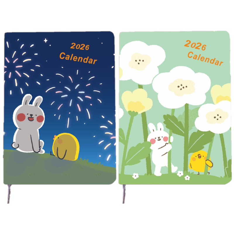 懶散兔與啾先生 2026年 1週2頁日誌-煙火/綻放