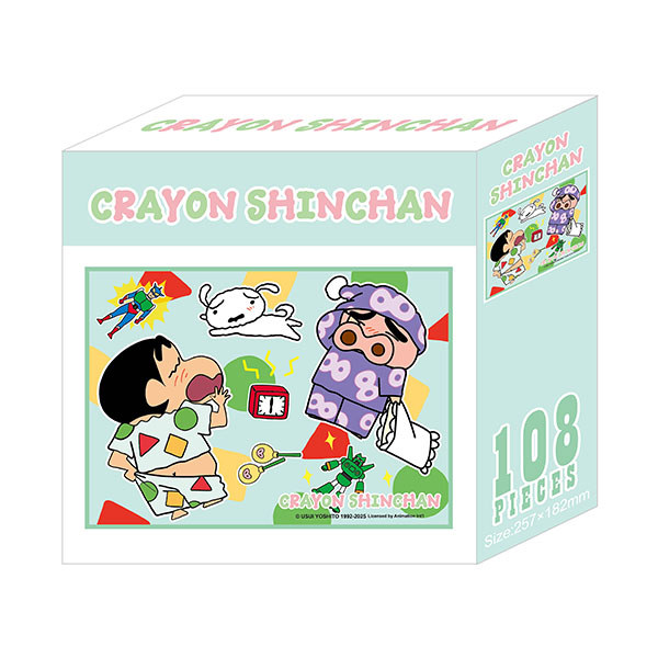 蠟筆小新 108片盒裝拼圖-綠/黃