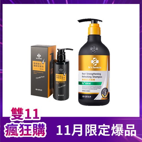 Dr's Formula 髮根強化標靶促進液330ml補充瓶+髮根強化洗髮精三代(清爽)580g