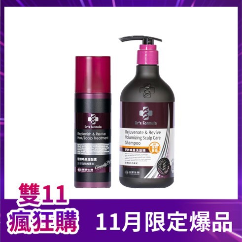 Dr's Formula逆齡喚黑洗髮精(強韌豐盈款)580g+逆齡喚黑護髮素升級版300g
