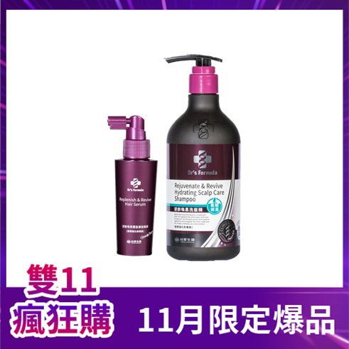 Dr's Formula逆齡喚黑洗髮精(柔韌保濕款)580g+逆齡喚黑豐盈養髮精華100g