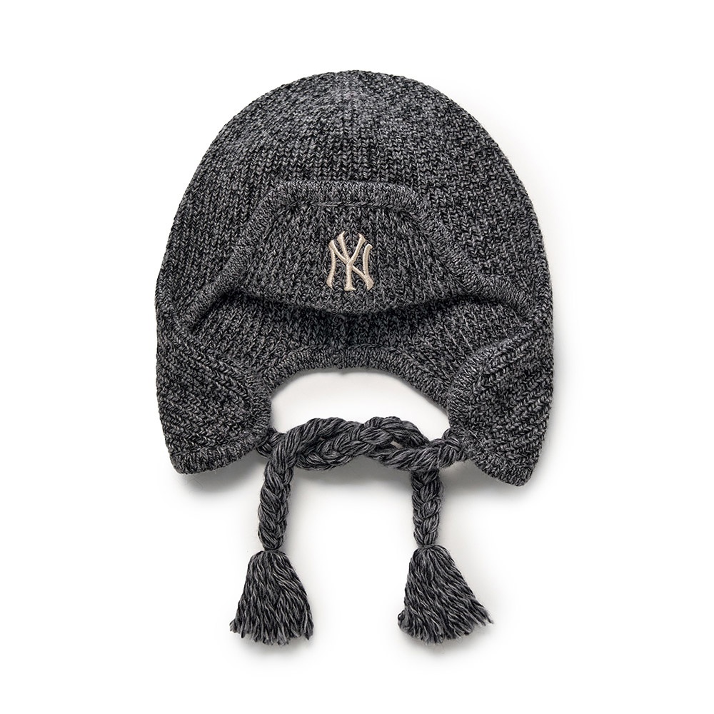 MLB 遮耳針織毛帽 護耳毛帽 Varsity系列 紐約洋基隊 (3ABNV0356-50BKS)
