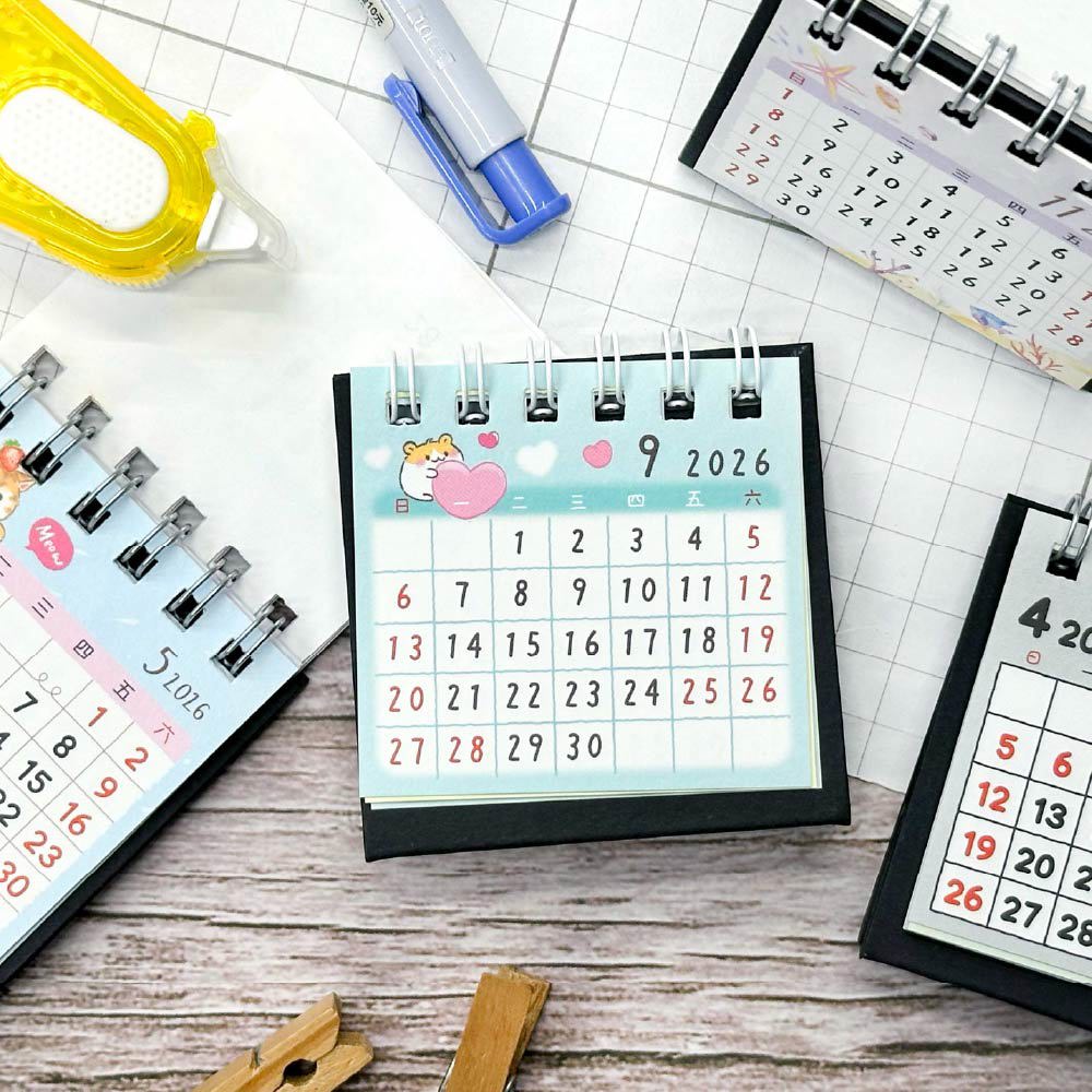 四季SEASON 2026年 超值迷你桌曆-鯨魚/甜貓/藍貓/葉貓