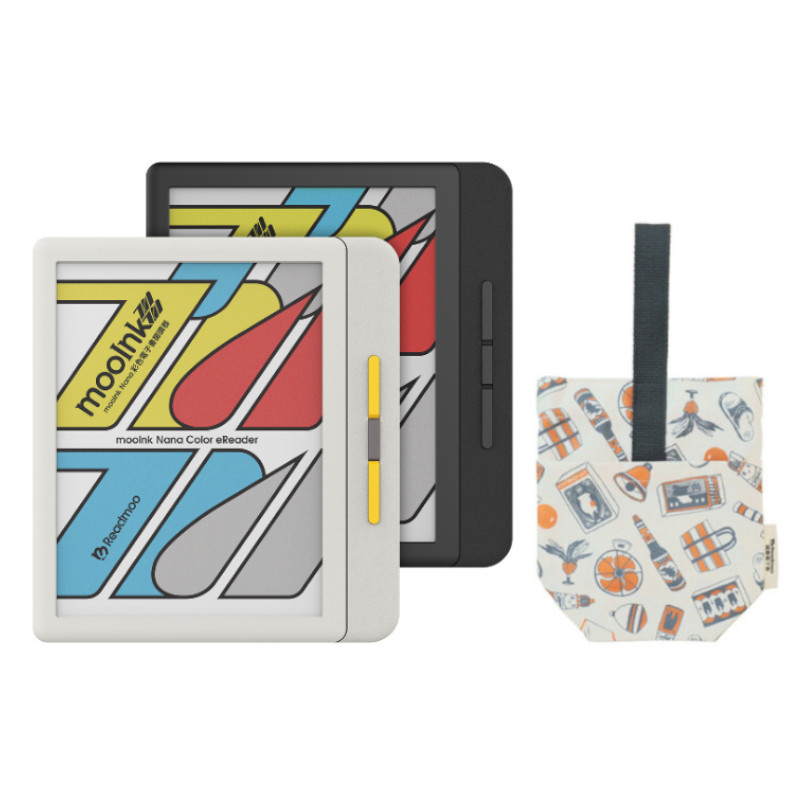 *Readmoo讀墨 7吋 mooInk Nana 彩色電子書閱讀器+犢犢小提袋-暗夜黑/迷月白