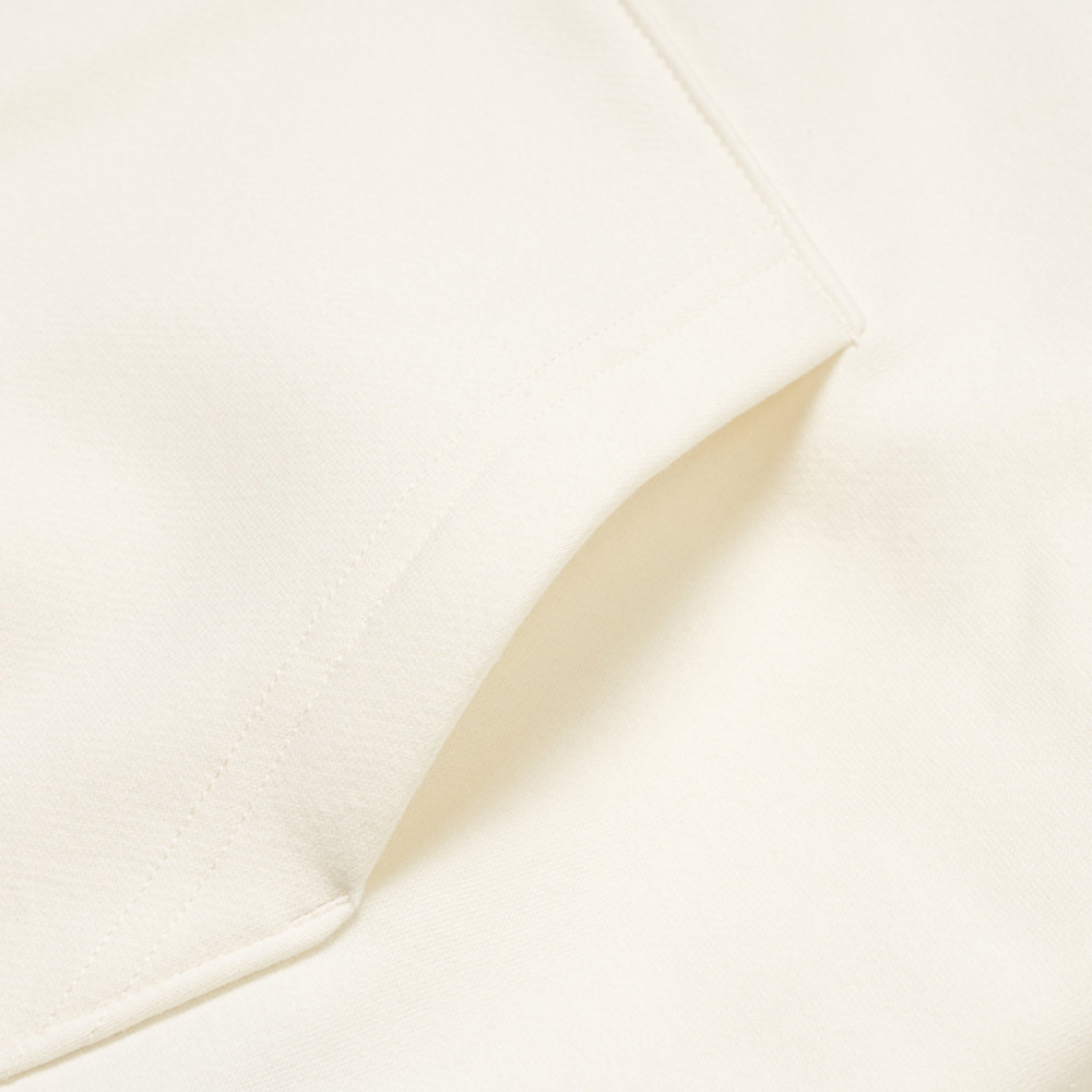 女款米白色可愛品牌LOGO長袖帽T｜8F0DQLI