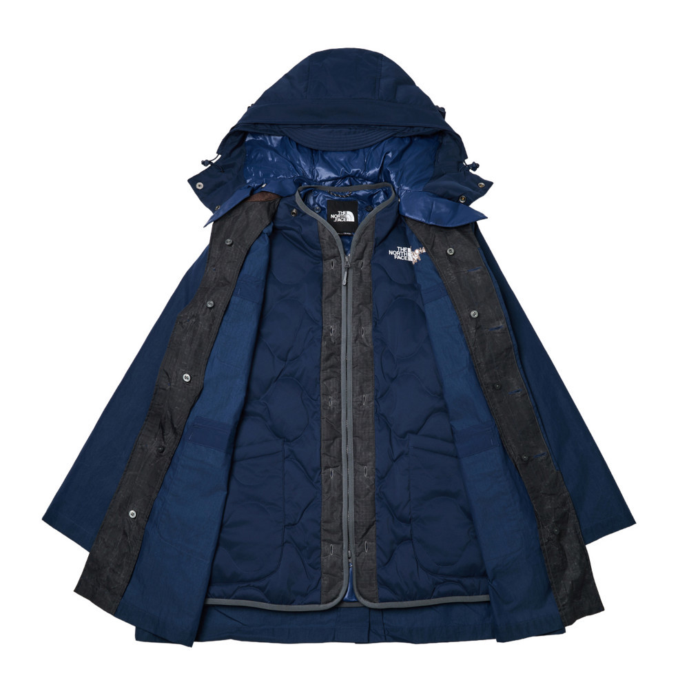 UE男款藍色DWR防潑水羽絨內裡三合一外套｜8E1U8K2