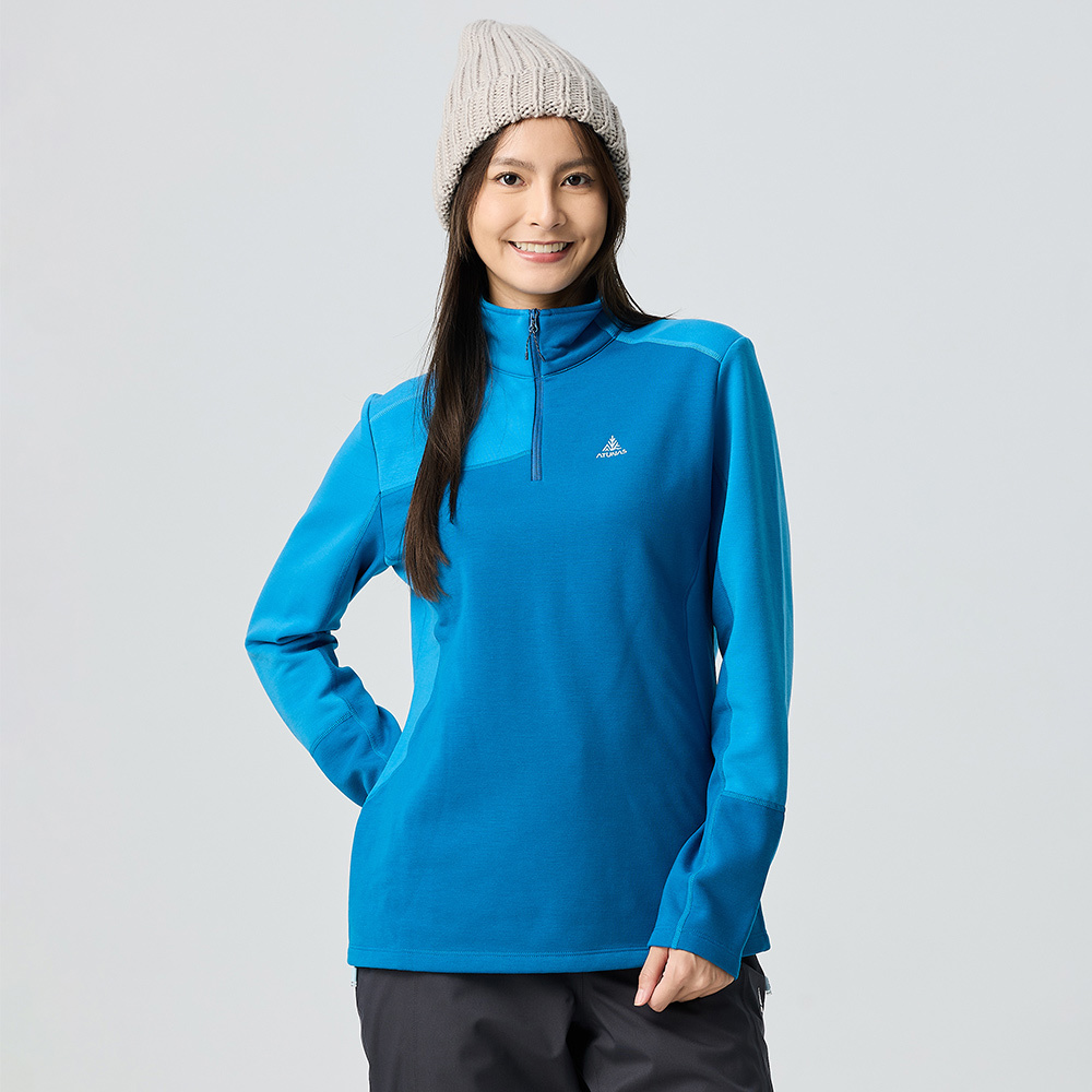 女款POLARTEC THERMAL Pro 保暖拉鍊衫/透氣保暖(A1PS2524W海藍/中層衣/刷毛保暖/專業登山)