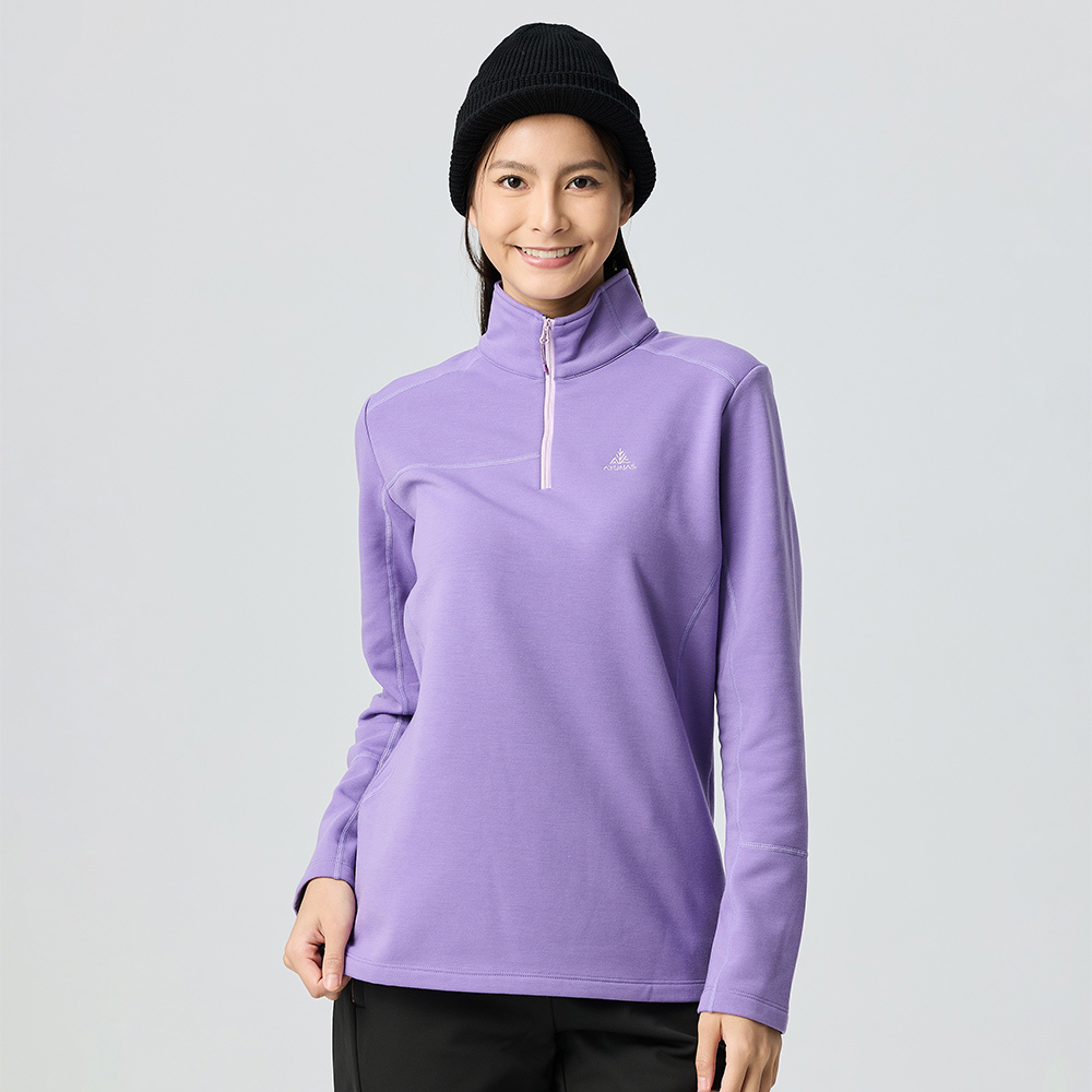 女款POLARTEC THERMAL Pro 保暖拉鍊衫/透氣保暖(A1PS2524W紫羅蘭/中層衣/刷毛保暖/專業登山)