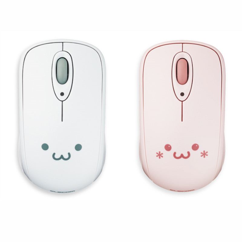 ELECOM 笑臉藍芽滑鼠-灰/粉