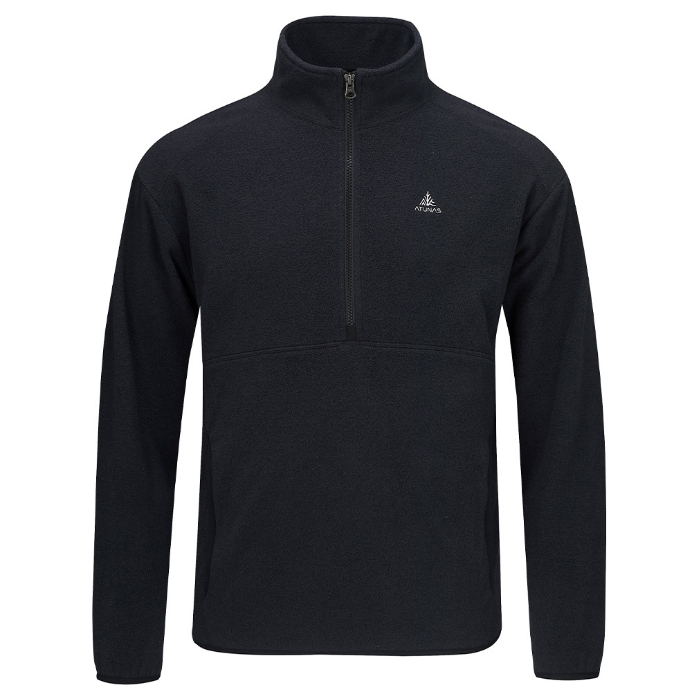 男款SOLAR-FLEECE保暖拉鍊衫/刷毛保暖衫(A1PS2558M黑/刷毛保暖/都會休閒/沉穩)