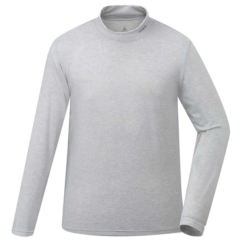 男款石墨烯抑菌蓄熱立領內著衣(A1UCGZ06M淺灰/保暖內著/石墨烯內著/登山健行/日常保暖)