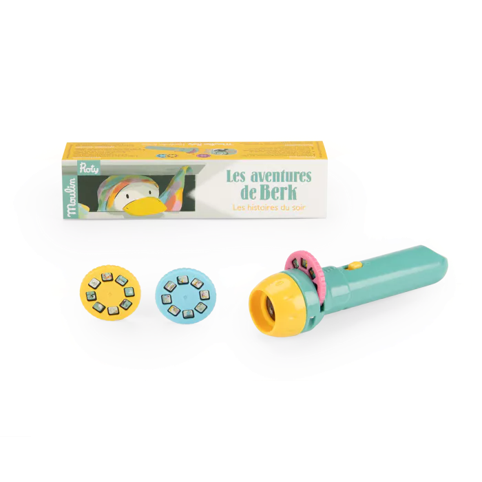 法國 Moulin Roty 故事書手電筒(髒髒鴨 Berk)