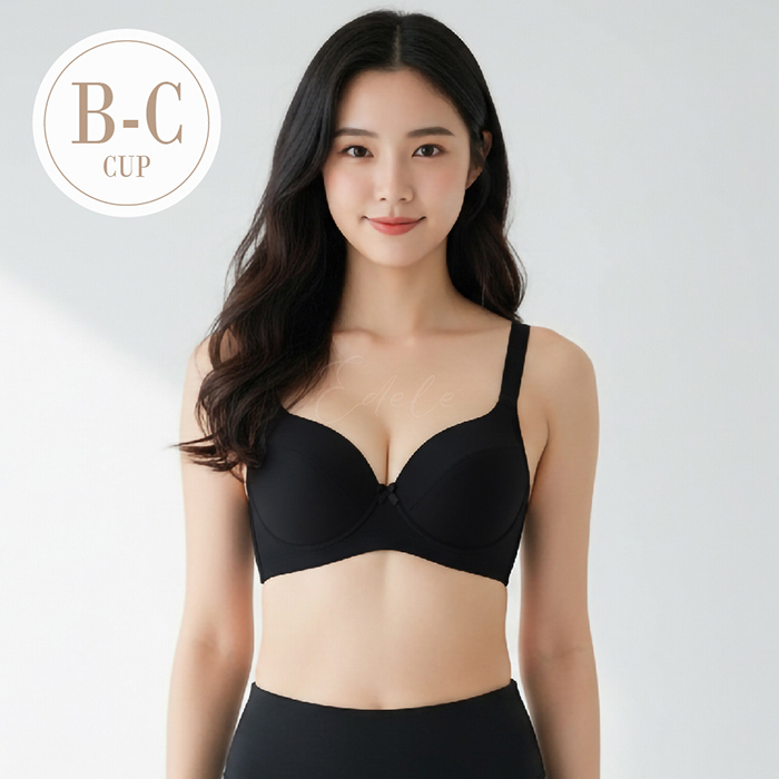 內衣【水漾浮雲】石墨烯輕盈舒適無鋼圈內衣  B/C罩 (黑) #6610