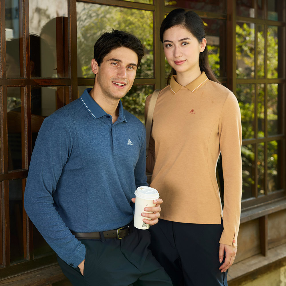 女款長袖羊毛POLO衫(A1PS2553W可可棕/保暖/抑菌/吸濕/排汗/台灣製)