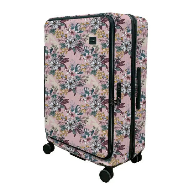 【NaSaDen 納莎登】★買大送小★萊茵系列前開行李箱 芙蘿拉粉小花(29吋+25吋)(12/20開始陸續出貨)-廠商直送