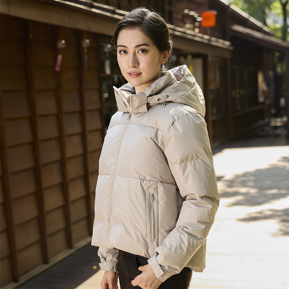 女款HEAT CORE蓄熱羽絨外套(A1GA2528W灰卡/保暖羽絨/保暖/抗潑水/都會休閒)