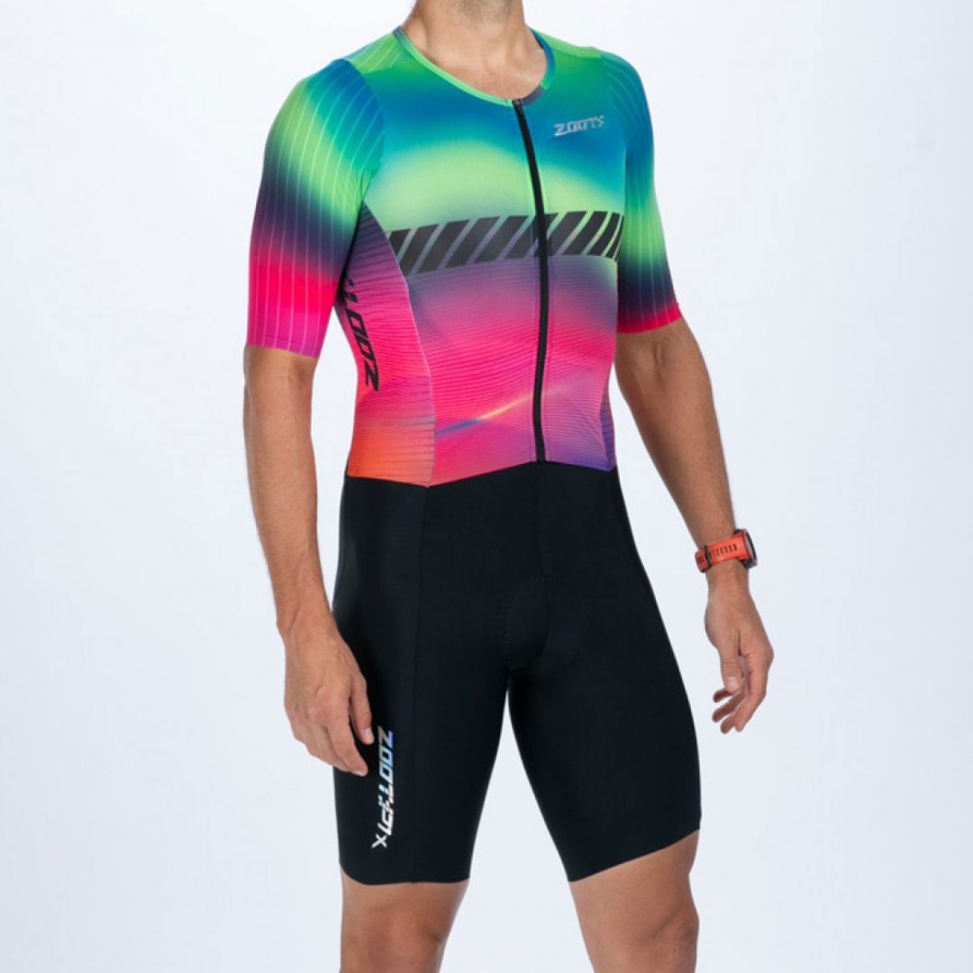 【ZOOT】男 P1X 系列 - P1X AERO ICE全開空氣力學連身三鐵衣 - 粉紅/綠