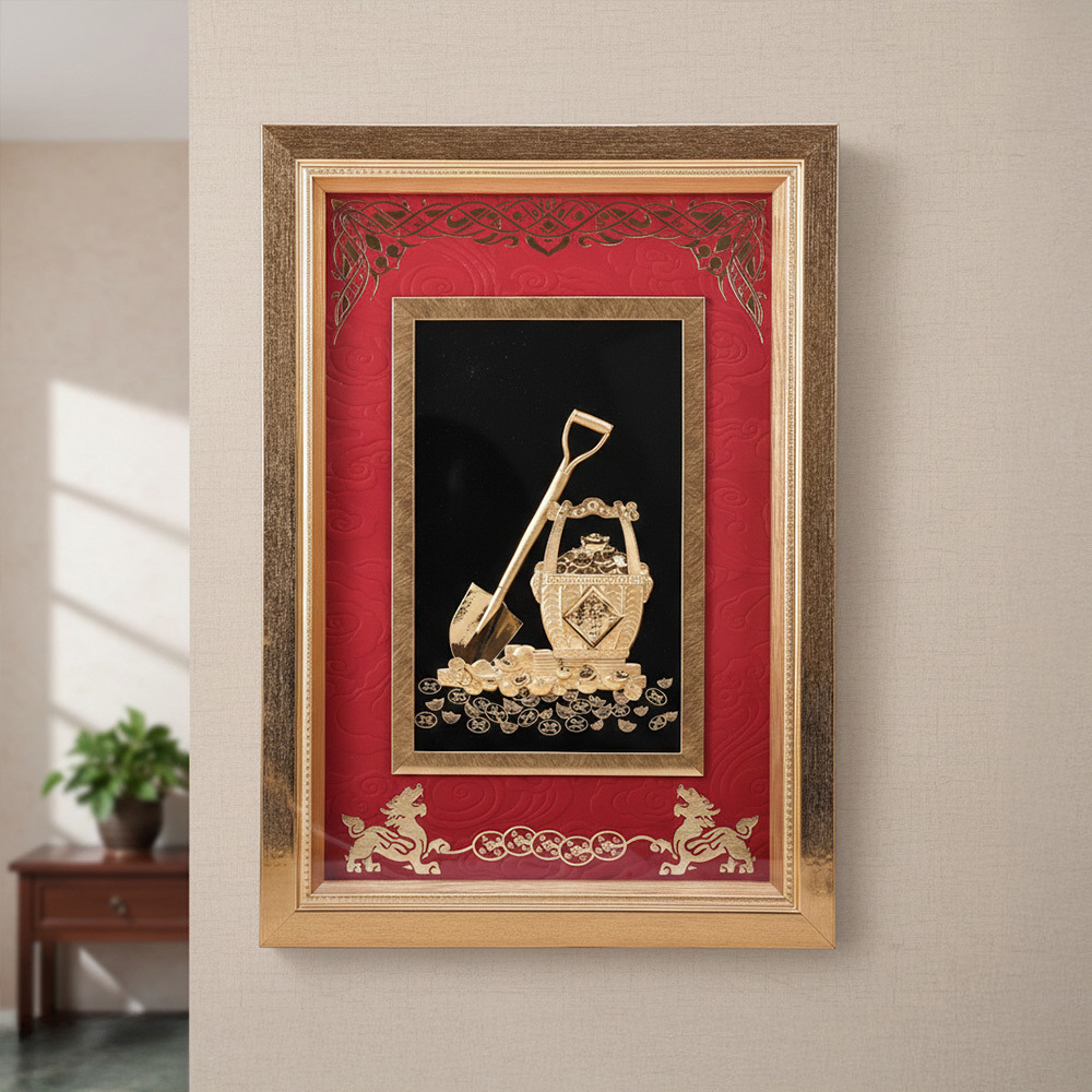 鉅富金貔貅招財24K金箔畫