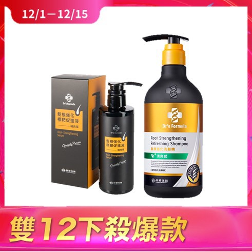 Dr's Formula 髮根強化標靶促進液330ml補充瓶+髮根強化洗髮精三代(清爽)580g