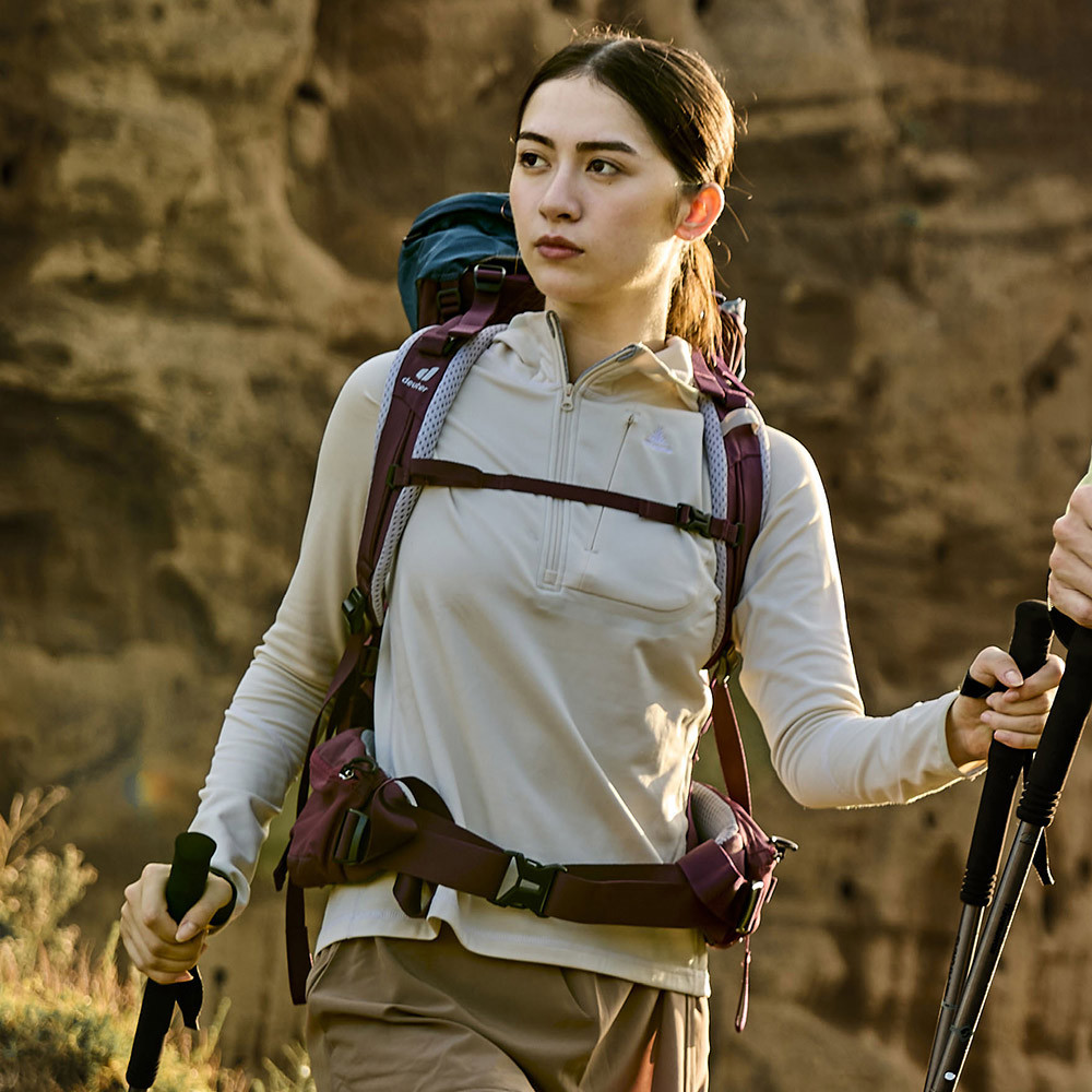 女款SOLAR-FLEECE保暖連帽衫(A1PS2555W奶油白/刷毛保暖/素面百搭/連帽保暖/專業登山)