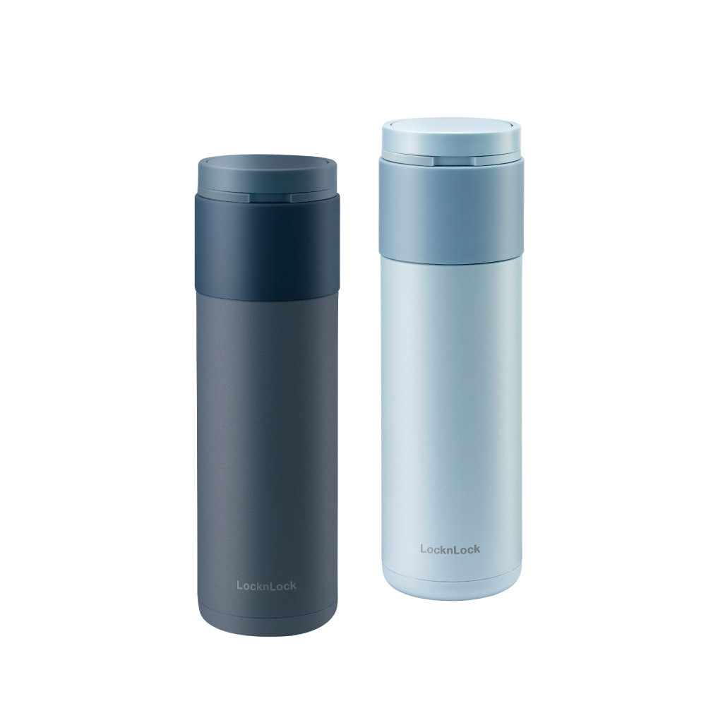 樂扣樂扣 拉環彈蓋保溫瓶(490ml)-海軍藍/蒂芬妮藍