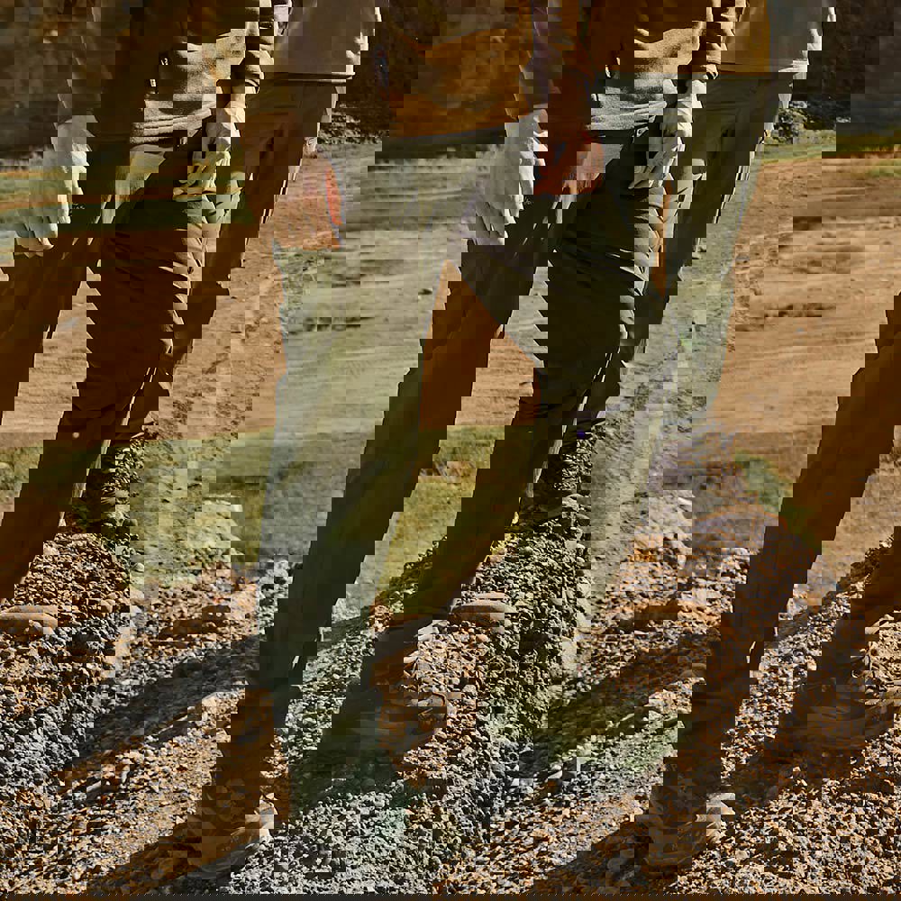 男款CORDURA透氣彈性長褲(A1PAGZ04M深綠/登山機能褲/彈性長褲/抗UV/彈性/防潑水/專業登山)