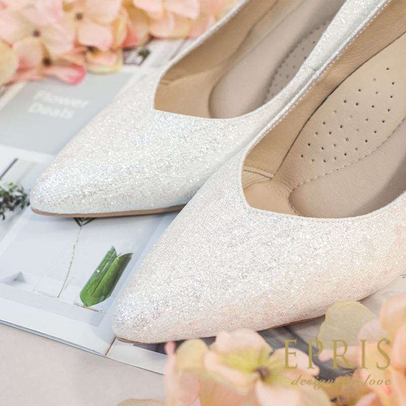 現貨 夢幻婚鞋 雪霧女神-P563 蕾絲婚鞋新娘鞋 禮服搭配高跟鞋 白色高跟鞋 好走不磨腳時尚好搭配 21.5-25.5 EPRIS艾佩絲-蕾絲白