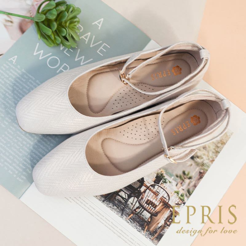現貨 溫柔系單鞋 柔霧佳人-P560-P561 低跟婚鞋 伴娘鞋 婚禮喜宴穿搭 瑪莉珍鞋 大尺碼21-28 EPRIS艾佩絲-玫瑰金
