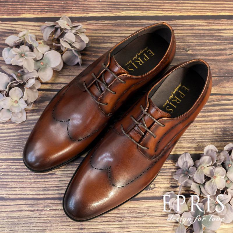 現貨 舒適好穿男皮鞋 暖調紳士-H052 男生雕花德比鞋 商務正裝皮鞋推薦 牛皮皮鞋 手工皮鞋 咖啡色皮鞋 男生結婚皮鞋推薦 EPRIS艾佩絲-紳士咖