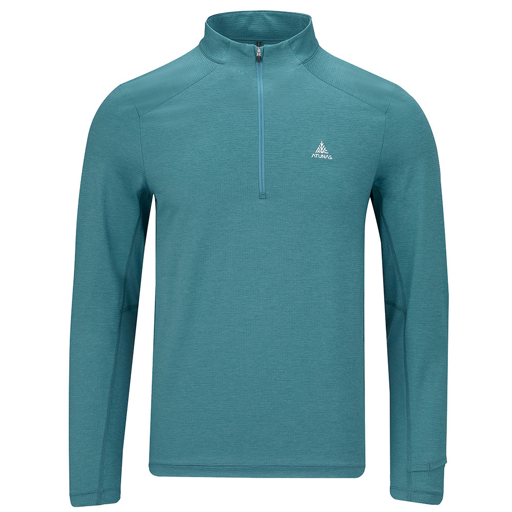 男款抑菌耐磨長袖排汗立領衫(A1PSGZ03M灰綠/抑菌排汗衣/排汗快乾/專業登山)