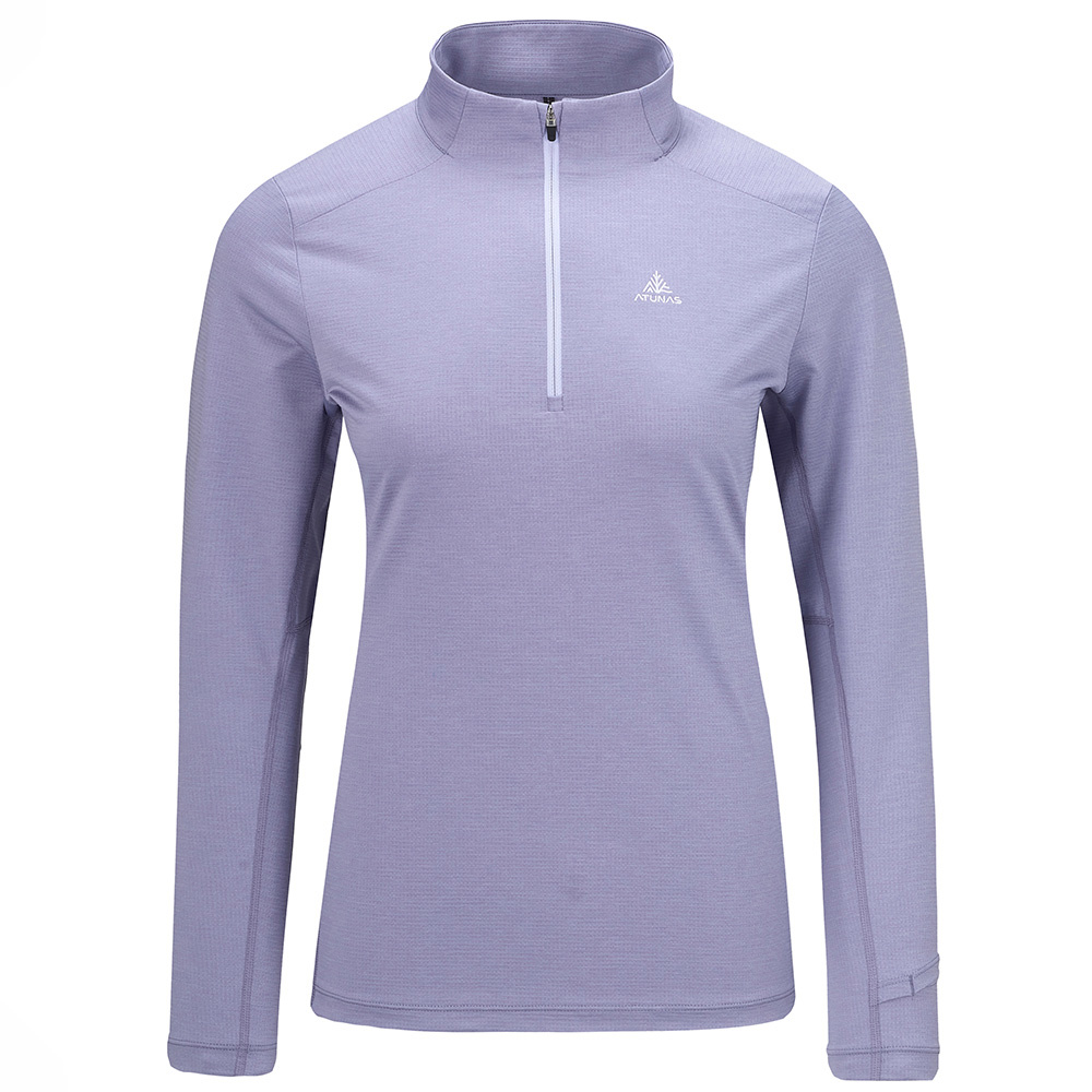 女款抑菌耐磨長袖排汗立領衫(A1PSGZ04W薰衣草紫/抑菌排汗衣/排汗快乾/專業登山)