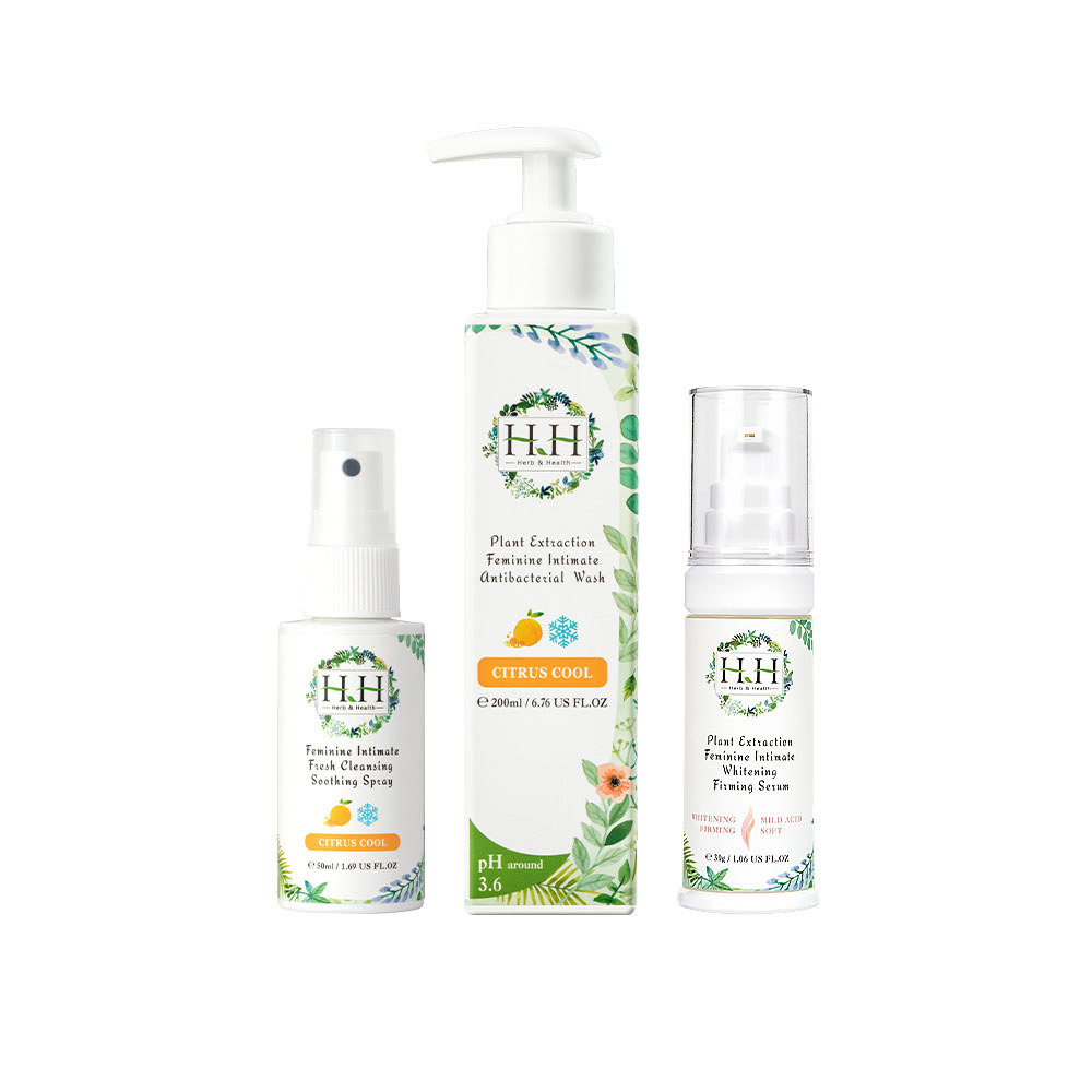 HH私密植萃抗菌潔淨露+私密潔淨舒緩噴霧+美白緊緻凝露