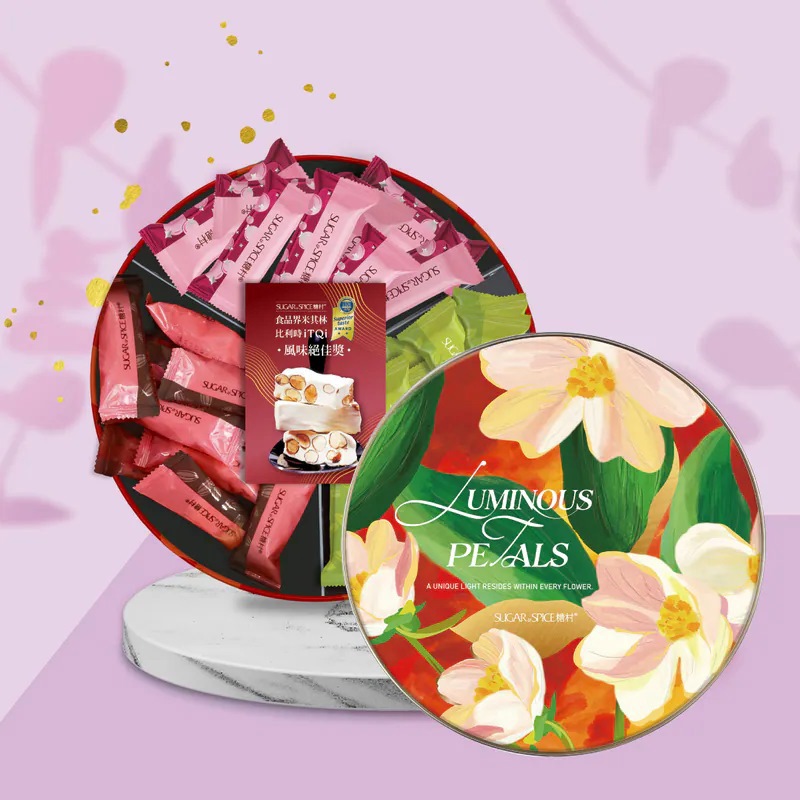 【糖村】光韻鐵盒 LT605 (抹茶牛軋糖10入+法式牛軋糖10入+蔓越莓多多牛軋糖10入)(預購10個工作天)