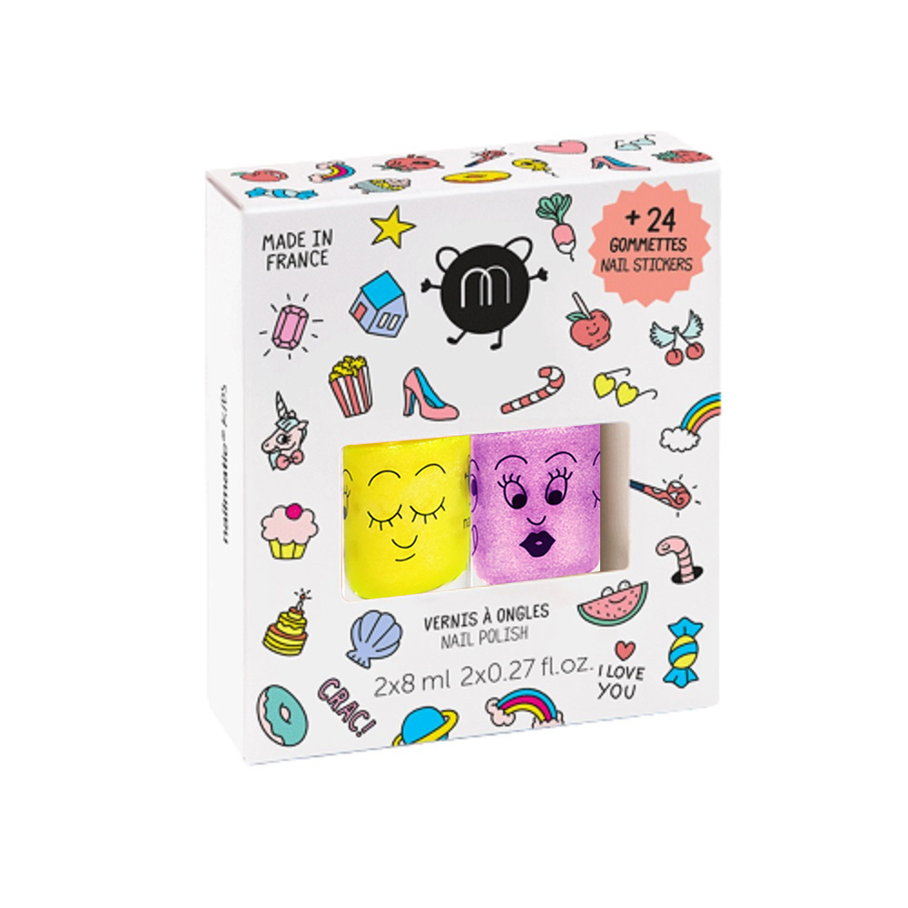 nailmatic Kids CRAC組水漾亮彩指甲油(附指甲貼)(蒂蒂+LALA)