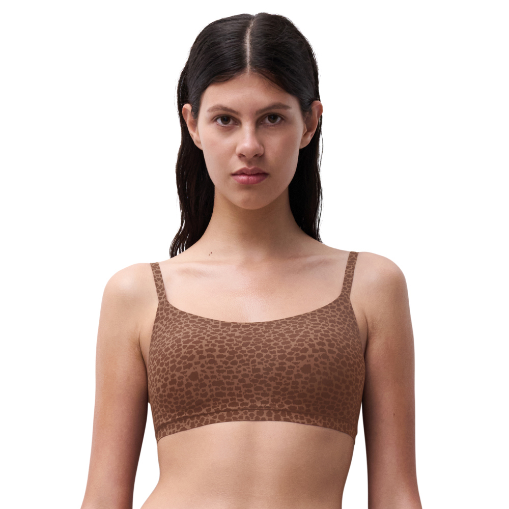 【Chantelle Lab】透氣涼感U領無痕內衣>XS-XXL>獵豹印花(11D20_C60)【Soft Stretch】