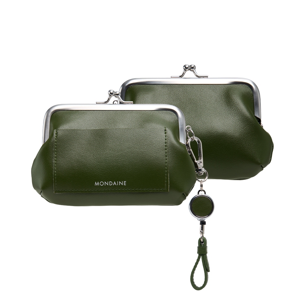 MONDAINE 瑞士國鐵80週年紀念.復古口金錢包– 仙人掌綠