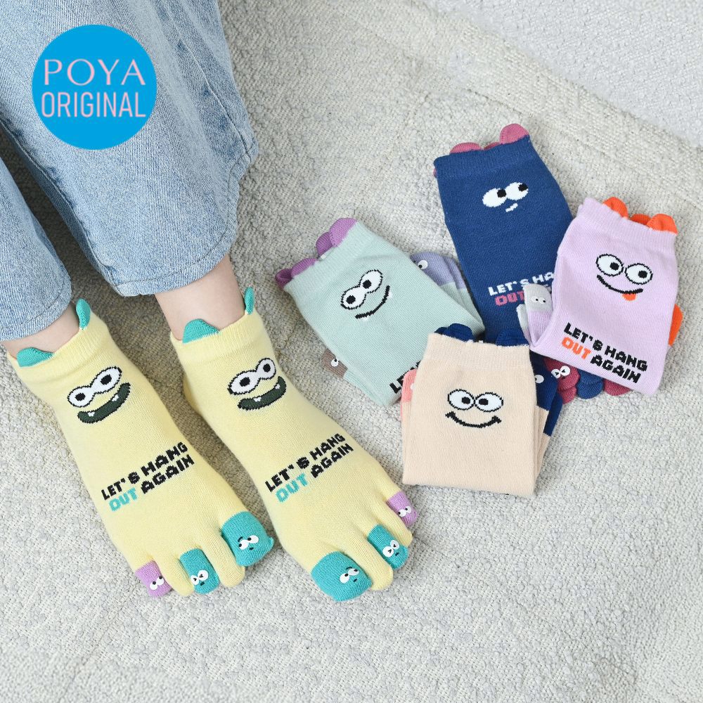 POYA SHINE2U 怪獸膠印五趾襪-多款任選